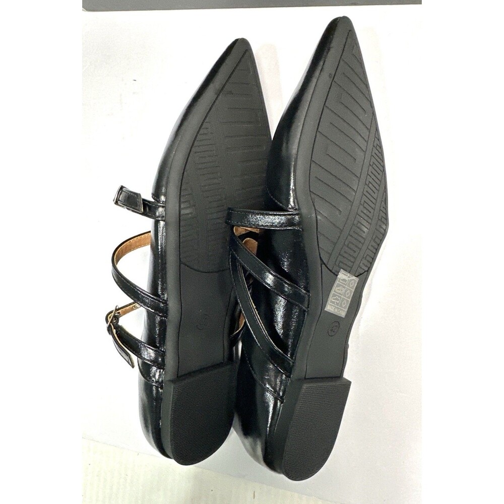 Womens Black Pointed Toe Strappy Flats Buckle Ballet Shoes Size EU 42 - Picture 5 of 5